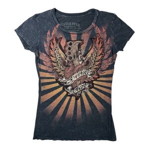 Silver Star Brass Knuckles Embroidered Tee